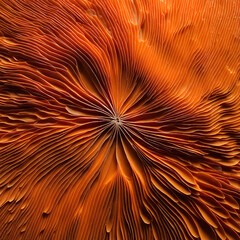 A Macroscopic Exploration of an Orange Complex Textural Landscape. Generative AI
