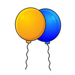 Flat Vector Balloons in Cartoon Style