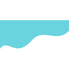 Blue sea with waves isolated on transparent background 