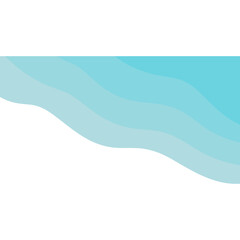 Blue sea with waves isolated on transparent background 