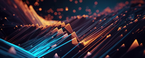 Abstract digital background. Can be used for technological processes, neural networks and AI, digital storages, sound and graphic forms, science, education, etc.
