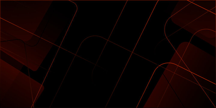 Abstract black with red lines, triangles background modern design. luxury red geometric random chaotic lines with many squares and triangles shape on black background.