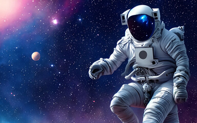 astronaut floating in the space