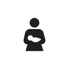 Silhouette of a person carrying a baby