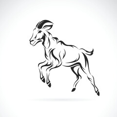 Vector of goat design on a white background. Wildlife Animals. Easy editable layered vector illustration.