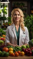 Women Nutritionist Doctor Realistic Portrait
