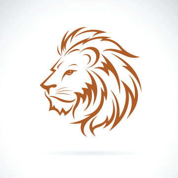 Vector of lion head design on a white background. Wildlife Animals. Easy editable layered vector illustration.