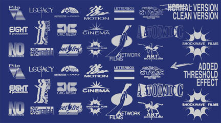 Fake logo collection, film and music production company style logo, classic logos vector