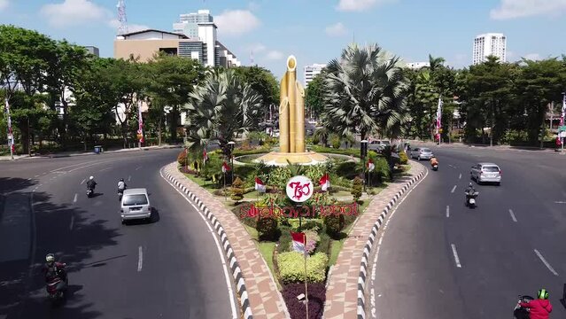 the spiky bamboo monument located at
Jalan Panglima Sudirman, Surabaya