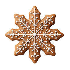 Cute gingerbread star isolated on transparent background 