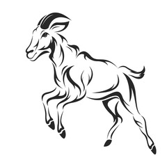 Goat design isolated on transparent background. Wildlife Animals.