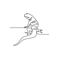 One continuous line drawing of lizard vector illustration. Unravel the secrets of their scaly skin, which helps them regulate temperature and stay hydrated. Animal design suitable for your asset.