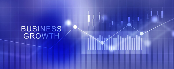 2d rendering Stock market online business concept. business Graph 