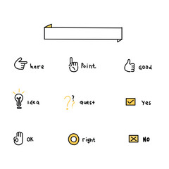 手描き・カジュアルタッチの学習アイコンセット