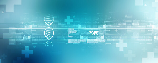 Obraz premium 2d render of dna structure, abstract background