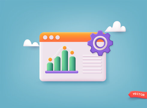 graphWeb Development concept. Website coding, Web page. 3D Web Vector Illustrations.