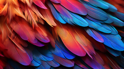 Fototapeta premium colorful feathers background, create using generative AI