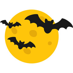 Halloween Bat With Moon