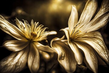 golden lily on black
