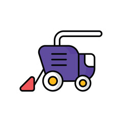 Harvester icon vector stock illustration.