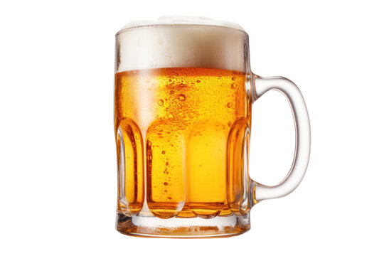 Beer mug isolated on white transparent background, PNG