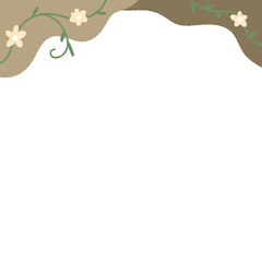 Flower vine minimal pastel frame hand-draw for wedding , baby shower , decoration design