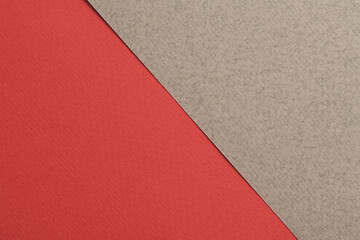 Rough kraft paper background, paper texture gray red colors. Mockup with copy space for text.