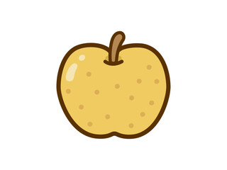 秋の味覚のイラスト素材、画線のある梨のイラスト