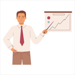 Man showing a diagram with pointer