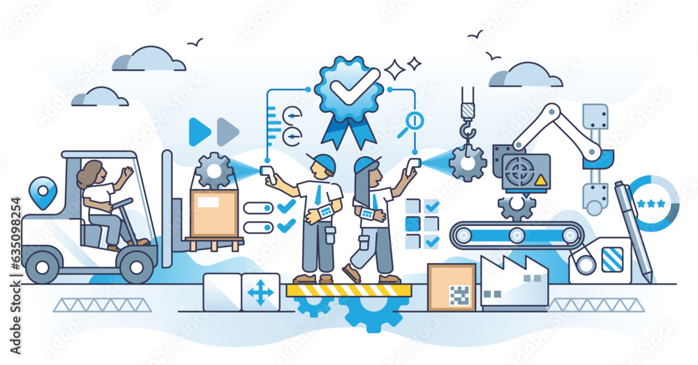 Poster quality assurance as service performance reliability approval outline concept. check and control aut