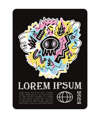 traditional symbols and orrnamet Illustration doodle art trendy design 