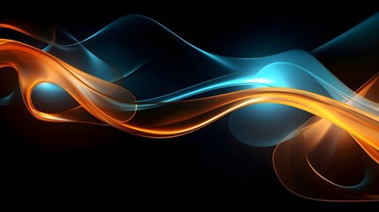 abstract water background with blue and orange swirl