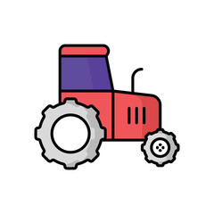 Tractor icon vector stock illustration.