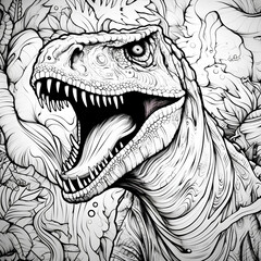 Naklejka premium hand drawn sketch of a dragon, coloring page for adults, dinosaur