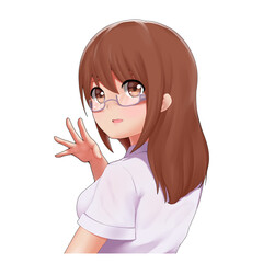 Lilac Brown Illustrative Cute Anime Girl Avatar