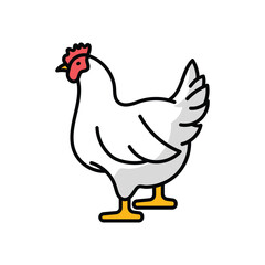 Chicken icon vector stock illustration.