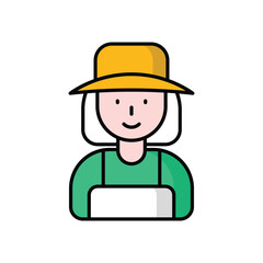 Farmer icon vector stock illustration.
