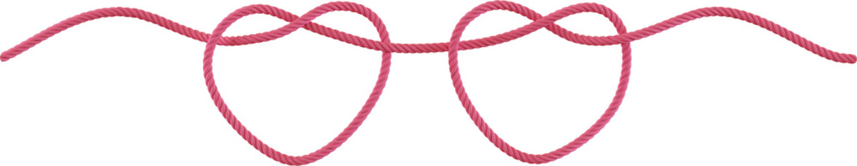 3d render pink rope knot