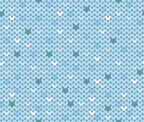Seamless knitted texture in cool colors.