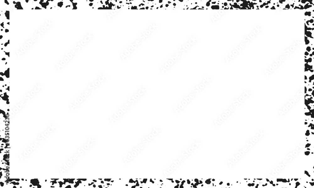 Poster paint spray frame. black ink grunge border with rough texture. grungy aged rectangle. frame stencil 