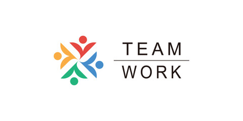 Team work logo design with modern unique concept