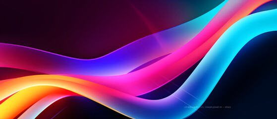 Glowing Neon Curves: Background with Blur and Colorful Light Line