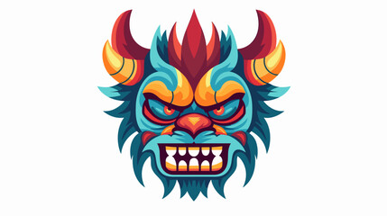 Drawing face mask monster vector