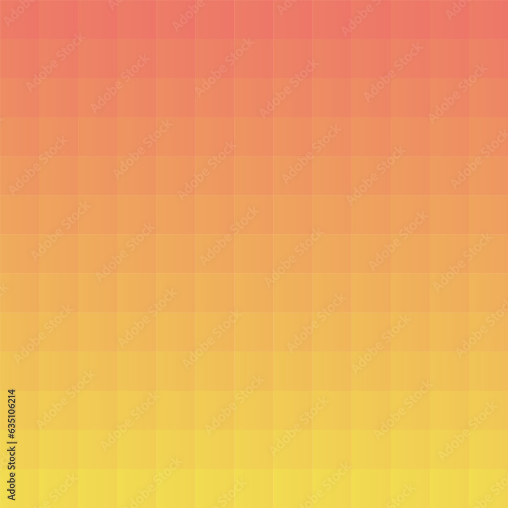 Poster abstract red and orange gradient squares mosaic grid pattern. soft padding upholstery leather textur