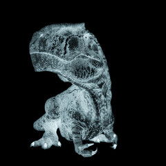 giganotosaurus is lying down on white background © DM7