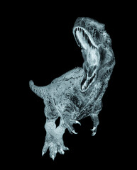 giganotosaurus is running on white background front view © DM7