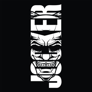 Free jocker vector with scary clown head vector