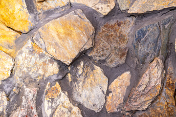 rustic wall texture of gray rocks