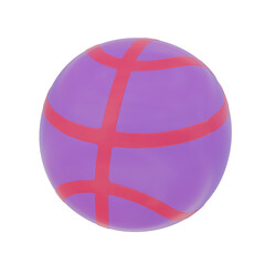 3d basketball realistic Sport exercise clip art on transparent background
