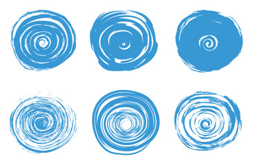 A set of circles drawn as if with a felt-tip pen or a brush